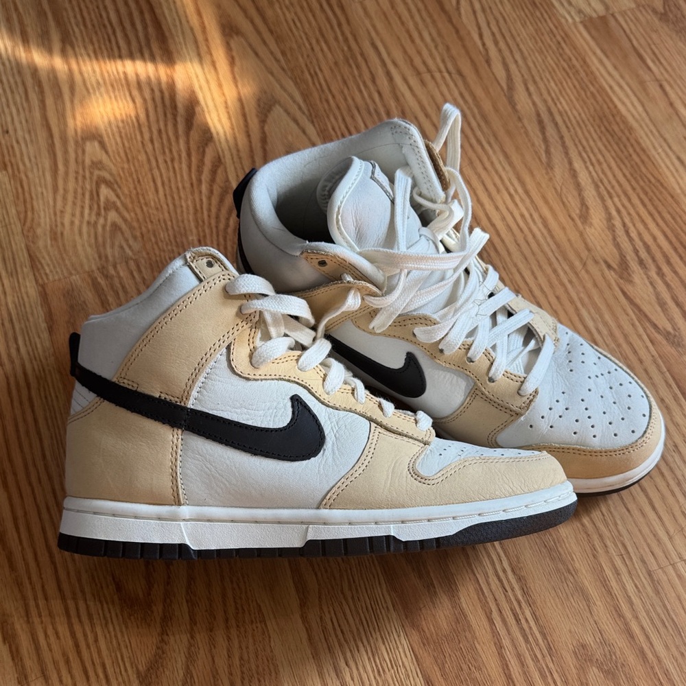 Nike High-Top Sneakers in Tan and Black